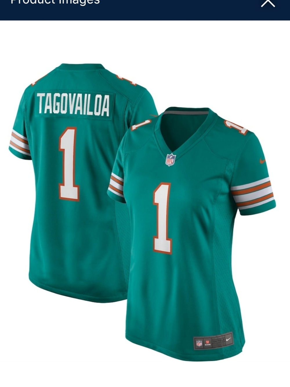 Tua Tagovailoa Miami Dolphins #1 Jersey Football NIKE Ladies Womens XL